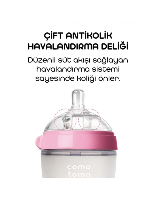 ® Comotomo Antikolik Silikon Biberon 150 ml 0-3 Ay Pembe