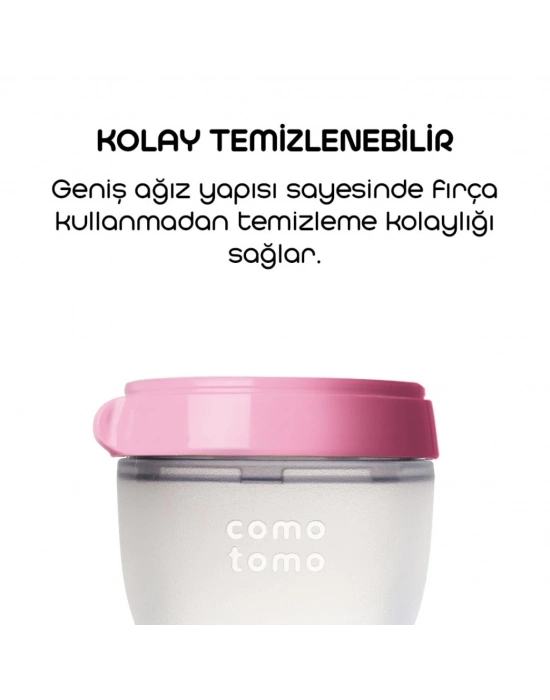 ® Comotomo Antikolik Silikon Biberon 150 ml 0-3 Ay Pembe