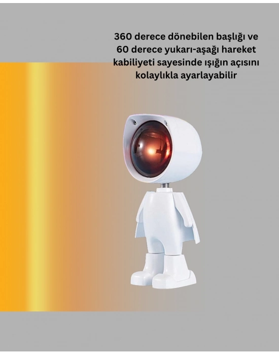 ® Dekoratif Gün Batımı Işığı – Astronot Figürlü