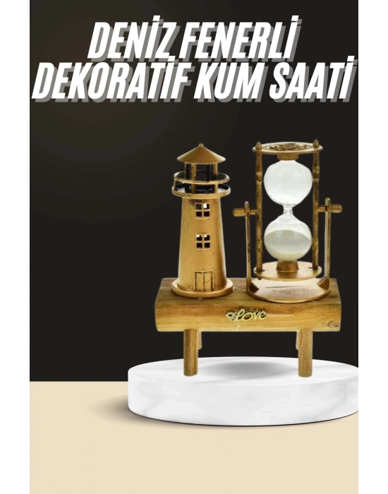 ® Dekoratif Kum Saati Deniz Feneri Retro Masa Hediyeli Eşya
