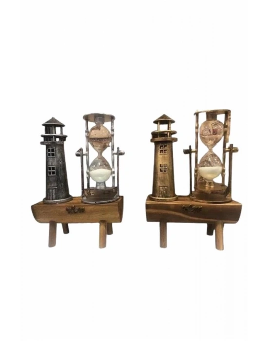 ® Dekoratif Kum Saati Deniz Feneri Retro Masa Hediyeli Eşya