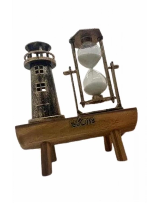 ® Dekoratif Kum Saati Deniz Feneri Retro Masa Hediyeli Eşya