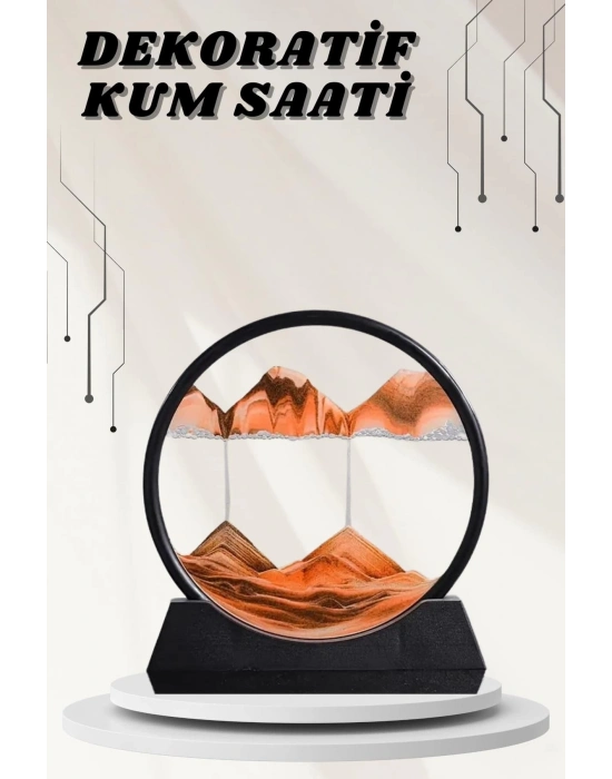 ® Dekoratif Kum Sulu Kum Saati Yuvarlak Şık Kum Tablosu Kum Saati Şeklinde Kum Tablo