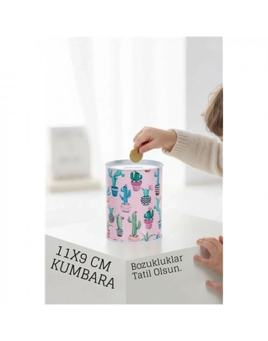 ® Desenli Metal Kumbara | 11x9 cm - Tasarruf ve Dekorasyon Bir Arada