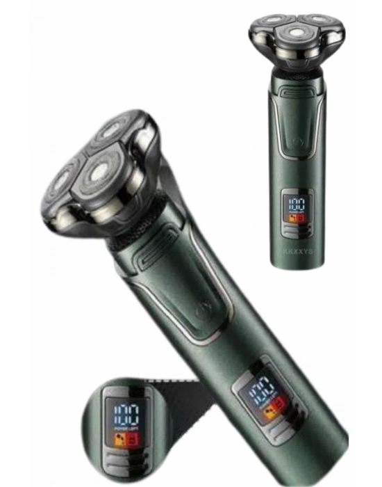 ® Dijital Göstergeli 3 Başlıklı Tıraş Makinesi Islak Kuru Lazer Öncesi Günlük