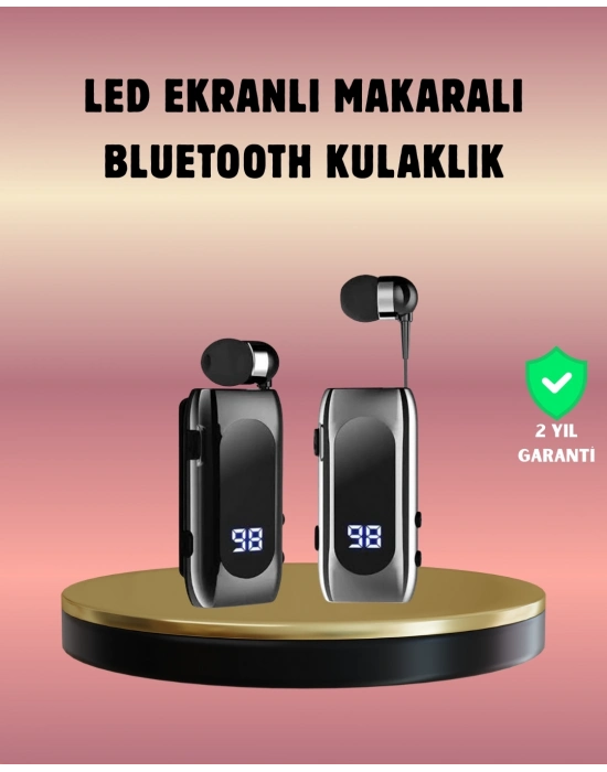 ® Dijital Göstergeli Bluetooth Kulaklık – Klipsli ve Şık Tasarım