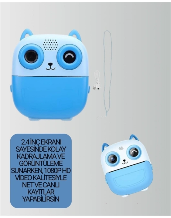 ® Dijital Termal Yazıcılı Mini Kamera – HD Video & Anında Fotoğraf Çıktısı