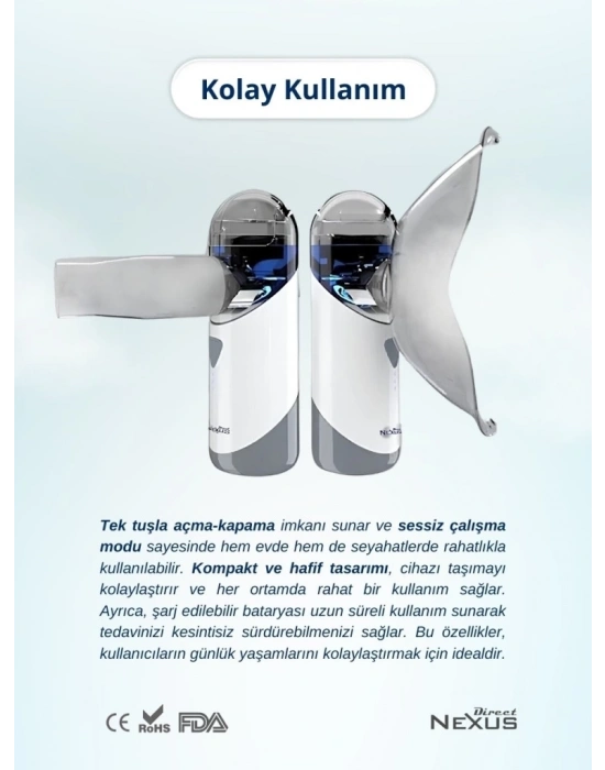 ® Direct Nexus Taşınabilir Mesh Hava Makinesi Nebulizatör