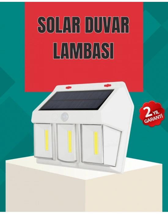 ® Dış Mekan Solar Duvar Lambası – 120° Hareket Algılama, 3 Işık Modu