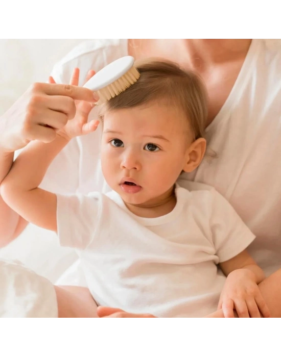 ®  Doğal Kıl Fırça Tarak Seti 519 Gri