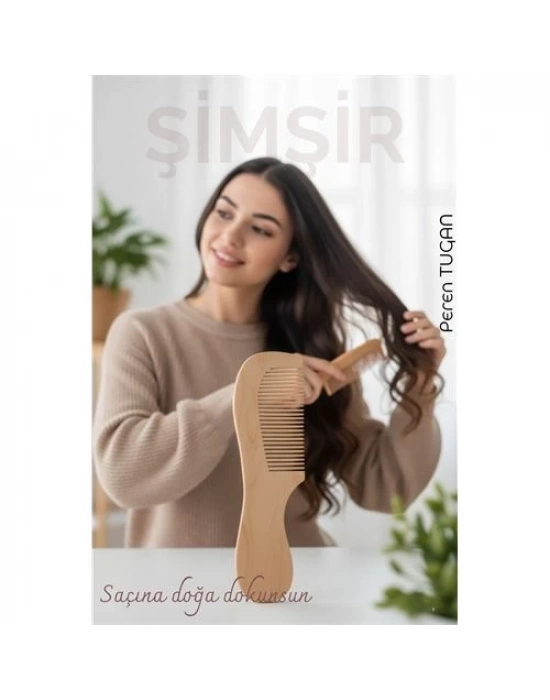 ® Doğal Şimşir Ahşap Tarak – 16 cm, Anti-statik, Kepek Karşıtı ve El Yapımı