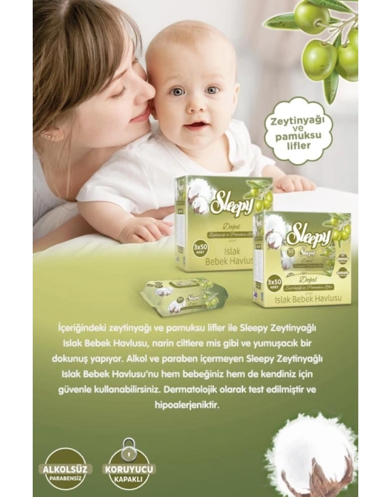 ®   Doğal Zeytinyağlı Islak Havlu Mendil 90 Adet