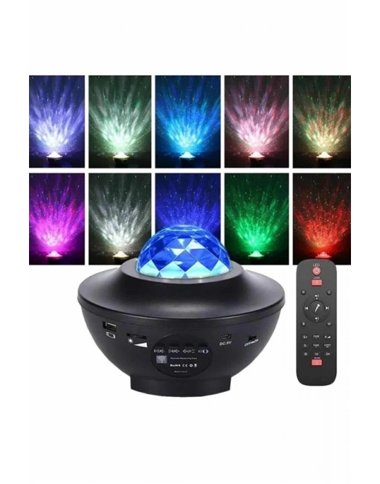 ® Dönen Işıklı Disko Topu Projektör Müzik Çalarlı Disco Speaker