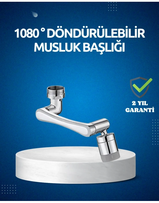 ® Dönen Musluk Başlığı 1080 Derece Ayarlanabilir Filtreli Sprey Uç