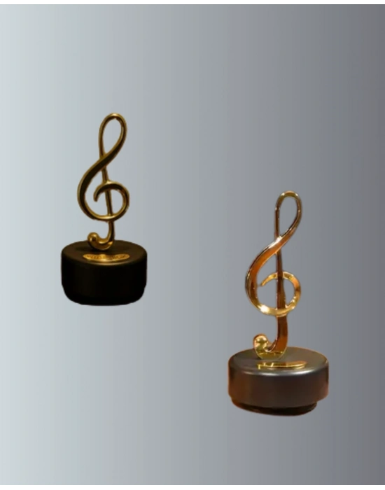 ® Dönen Sol Anahtarı Figürlü Müzik Kutusu Şık Hediyelik Dekor