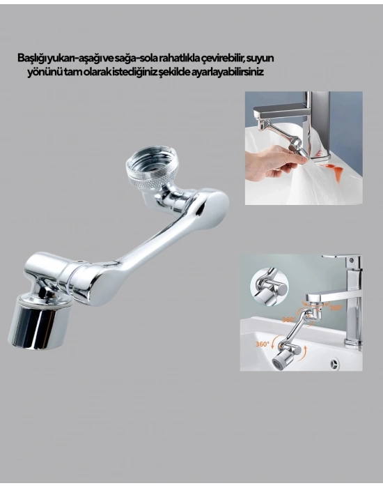 ® Döner Musluk Başlığı Çok Açılı Robotik Kol Su Tasarruflu