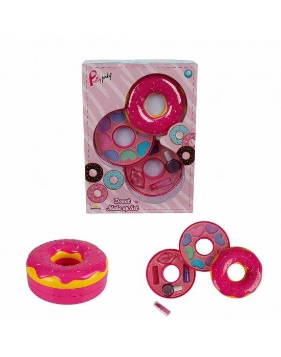 ® Donut Şekilli 2 Katlı Makyaj Güzellik Seti