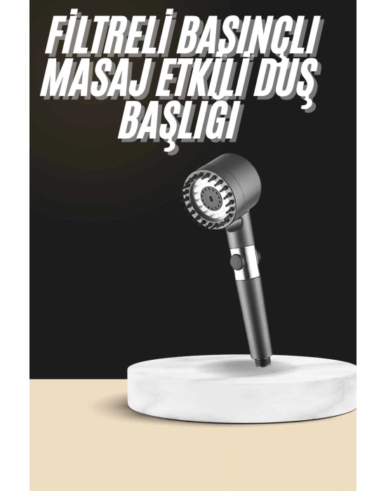 ® Duş Başlığı Profesyonel Masaj Başlıklı 3 Modlu Yeni Nesil Masaj Uçlu Su Tasarruflu