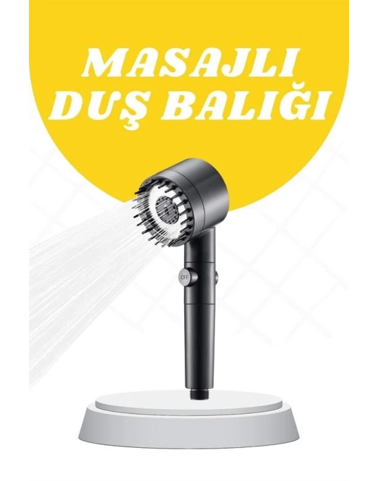 ® Duş Başlığı Yüksek Basınçlı Masaj Taraklı 3 Kademeli