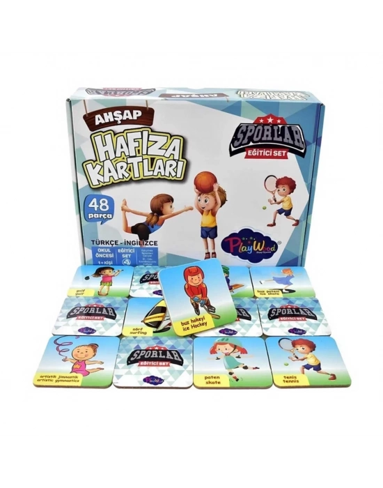 ® Eğitici Ahşap Hafıza Kartları Sporlar