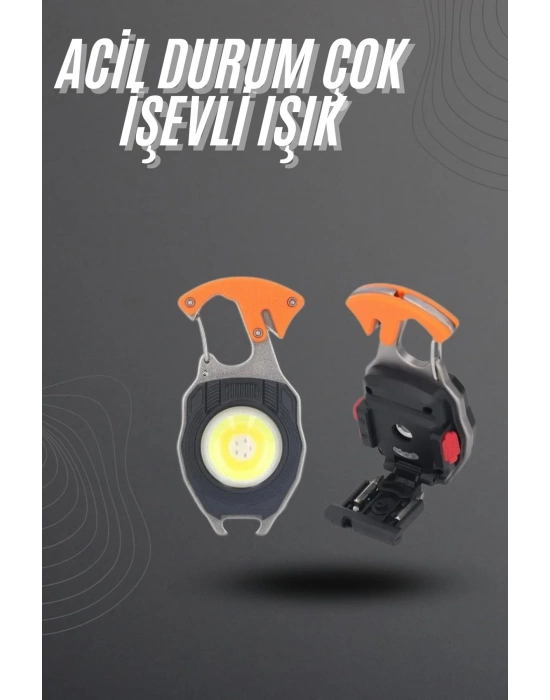 ® El Feneri LED Anahtarlık Çok Fonksiyonlu Mini Çakmak Özellikli