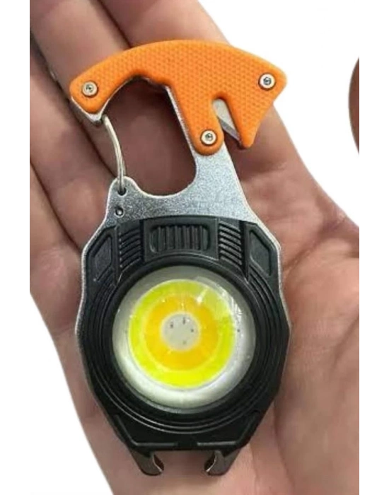 ® El Feneri LED Anahtarlık Çok Fonksiyonlu Mini Çakmak Özellikli