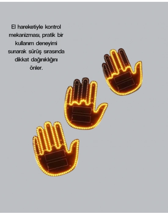 El Hareketiyle Kontrol Edilen 176 LED Amber Güvenlik Lambası