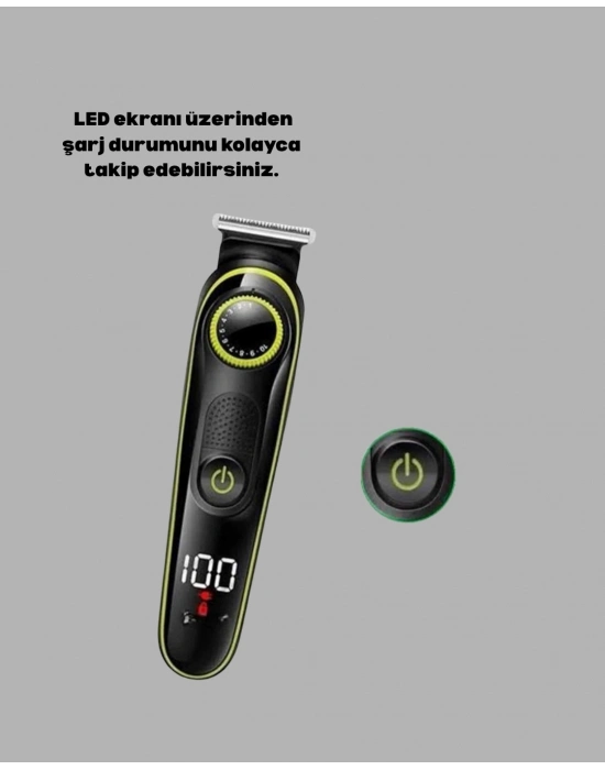 ® Erkek Bakım Seti – Kablosuz Şarjlı Tıraş Makinesi, Su Geçirmez ve Sessiz Motorlu