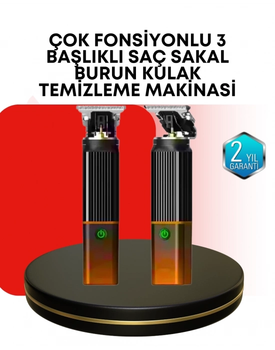 ® Erkekler İçin Şarjlı 3’ü 1 Arada Trimmer Seti – Güçlü Motor, Sessiz Çalışma