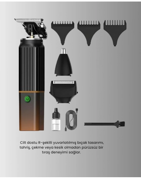 ® Erkekler İçin Şarjlı 3’ü 1 Arada Trimmer Seti – Güçlü Motor, Sessiz Çalışma