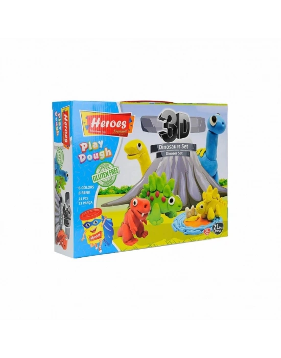 ® ERN-568 Heroes 3D Dinazor Oyun Hamur Seti - Eren Oyuncak
