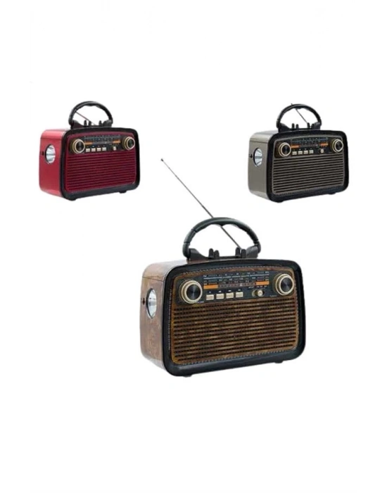 ® Eskitme Nostalji Tasarımlı Bluetoothlu Nostalji Radyo Ahşap Nostaljik Görünümlü