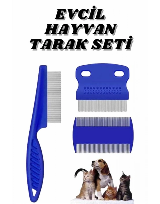 ® Evcil Hayvan Bit Tarağı Seti Paslanmaz Çelik Bıçaklı 4lü Set