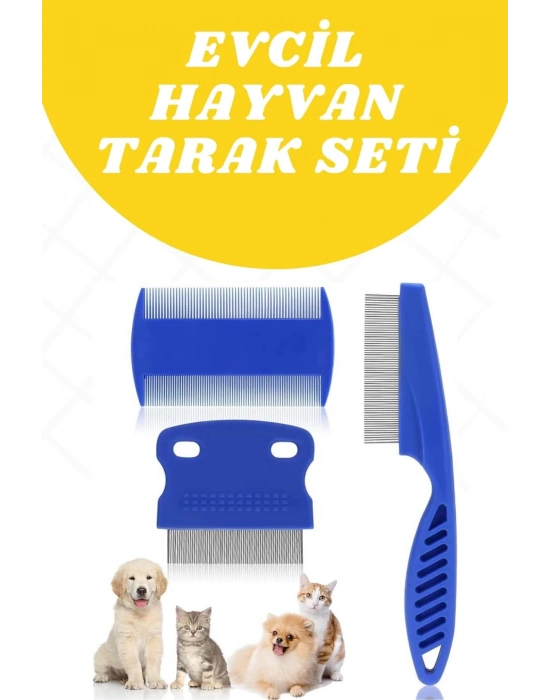 ® Evcil Hayvan Tarak Seti 4lü Bit Tarağı Ked Köpek Tüyüne Uygun