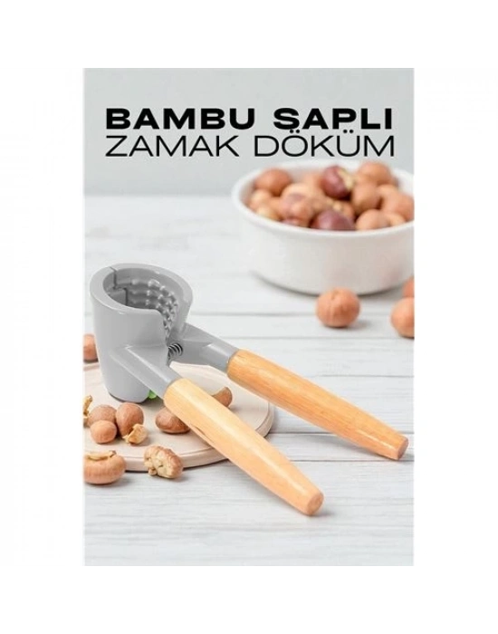 ® Fındık ve Ceviz Kırıcı - Bambu Saplı Döküm Ceviz Fındık Kıracağı