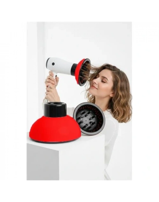 ® Fön Için Difüzör Vigo Başlık - Saç Kurutma Başlığı Profesyonel KIRMIZI