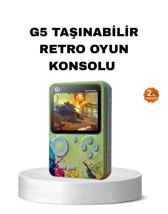 ® G5 Retro Oyun Konsolu 500 Klasik Oyunlu 3 İnç HD Ekran ve TV Bağlantılı