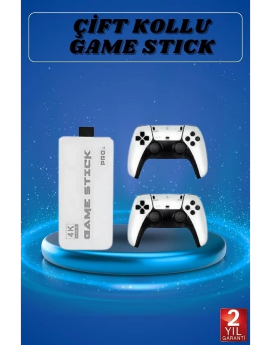 ® Game Stick 4K Retro Çift Kollu Atari Oyunlari +20000 Oyunlu Konsol Nostalji