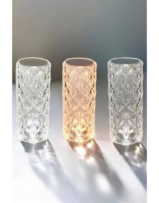 ® Gece Lambası Kristal Lamba Dokunmatik Şarjlı Hediyelik