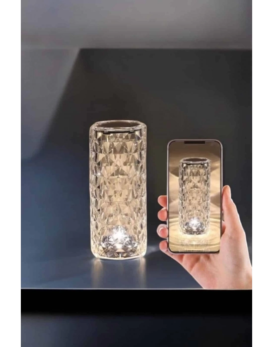 ® Gece Lambası Kristal Lamba Dokunmatik Şarjlı Hediyelik