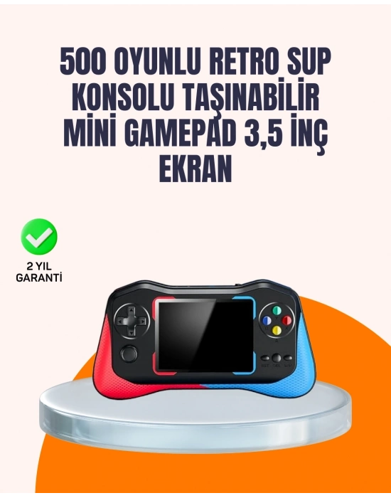 ® Geniş Ekranlı 500 Oyunlu Taşınabilir El Konsolu – Her Yerde Kesintisiz Oyun Keyfi
