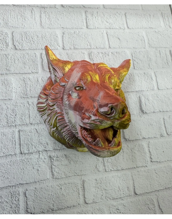 ® Gold Kurt Duvar Aksesuarı Asılabilir 3D Dekoratif Heykel 25x19 cm