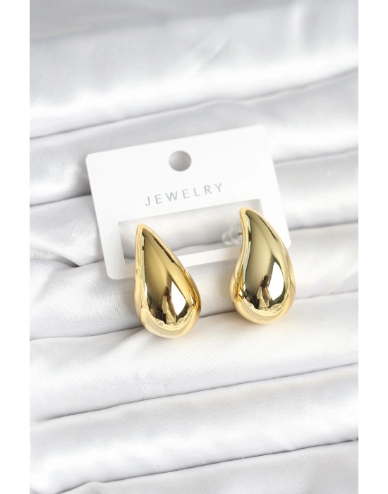 ® Gold Renk Damla Küpe 30 mm