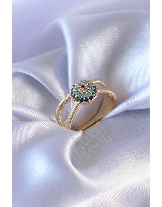 ® Gold Renk Nazar Boncuk Model Kadın Yüzük