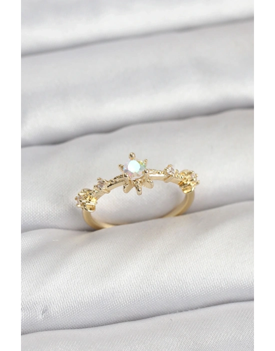 ® Gold Renk Pirinç Yıldız Model Kadın Yüzük