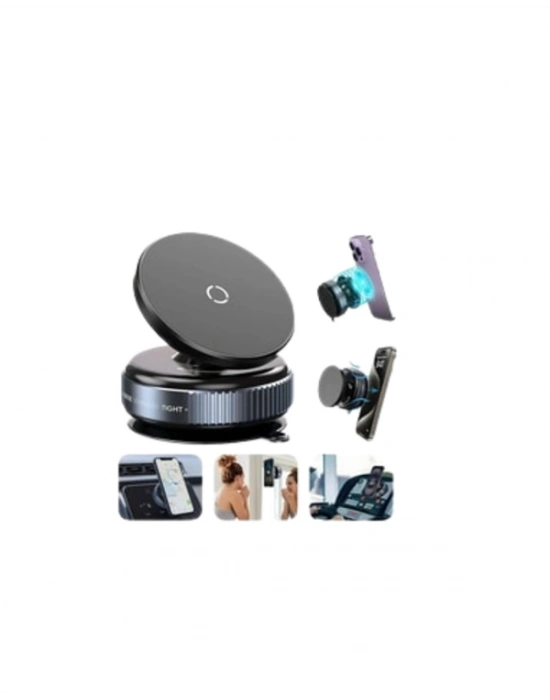 ® Güçlü Manyetik Tutuşlu 360° Döner Araç Telefon Tutucu – Vakumlu Montajlı