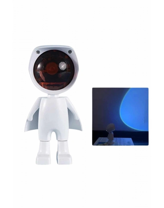 ® Gün Batımı Lambası Işık Arka Plan Projektör Sevimli Astronot Enerji Tasarruflu