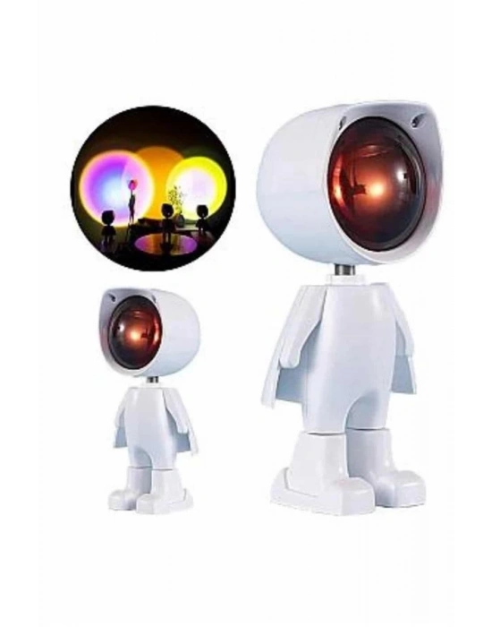 ® Gün Batımı Projektör Lamba Astronot Görünümlü Dekoratif Masa Lambası