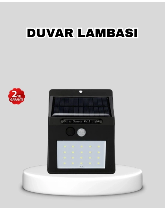 ® Güneş Enerjili 20 LED Hareket Sensörlü Lamba – IP65 Su Geçirmez Dış Mekan Aydınlatma