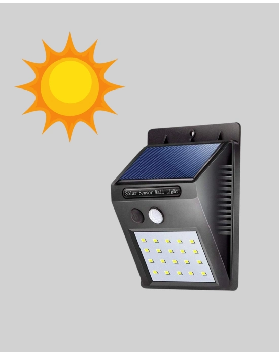 ® Güneş Enerjili 20 LED Hareket Sensörlü Lamba – IP65 Su Geçirmez Dış Mekan Aydınlatma